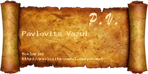 Pavlovits Vazul névjegykártya