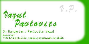 vazul pavlovits business card